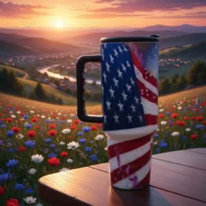 US Flag Design Diamond Tumbler