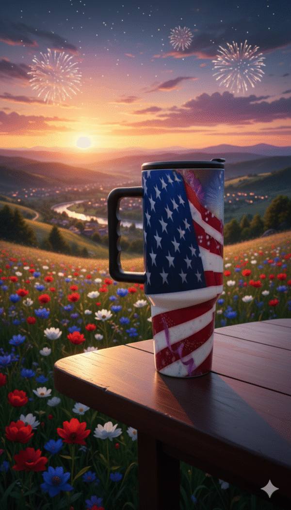 US Flag Design Diamond Tumbler