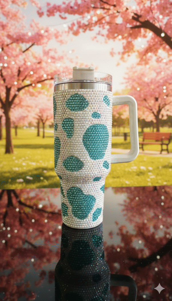 Luxury Diamond Tumbler with Floral Design