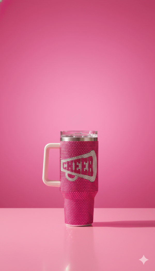 Luxury Rhinestone Tumbler Cheer Design