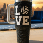 Diamond Glitter Tumbler with Ball Design