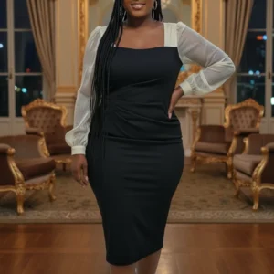 Luxury Fitted Black Gown