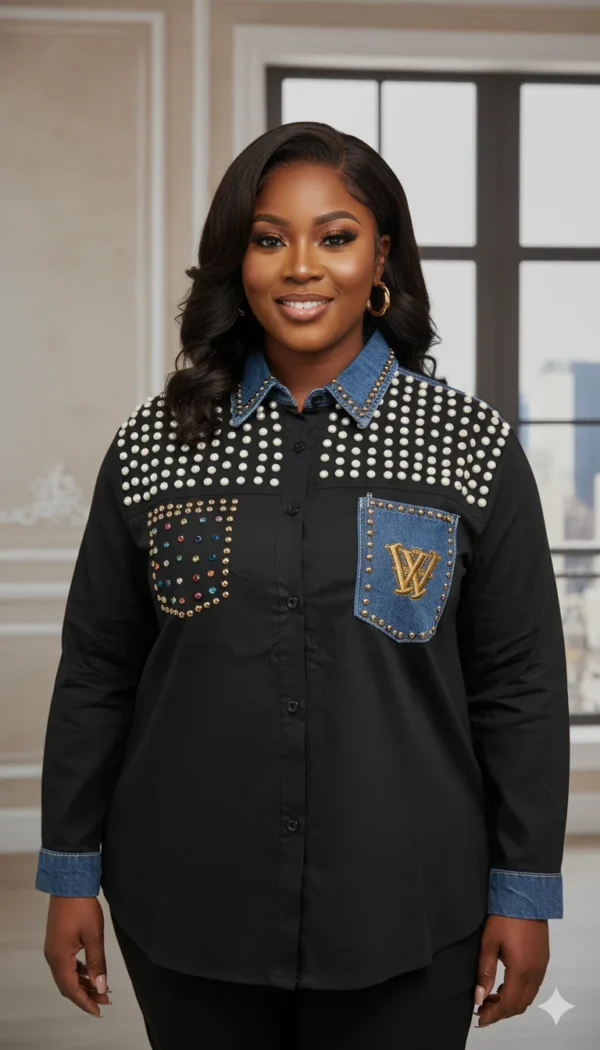 Louis Vuitton Long-Sleeve Shirt with Stones