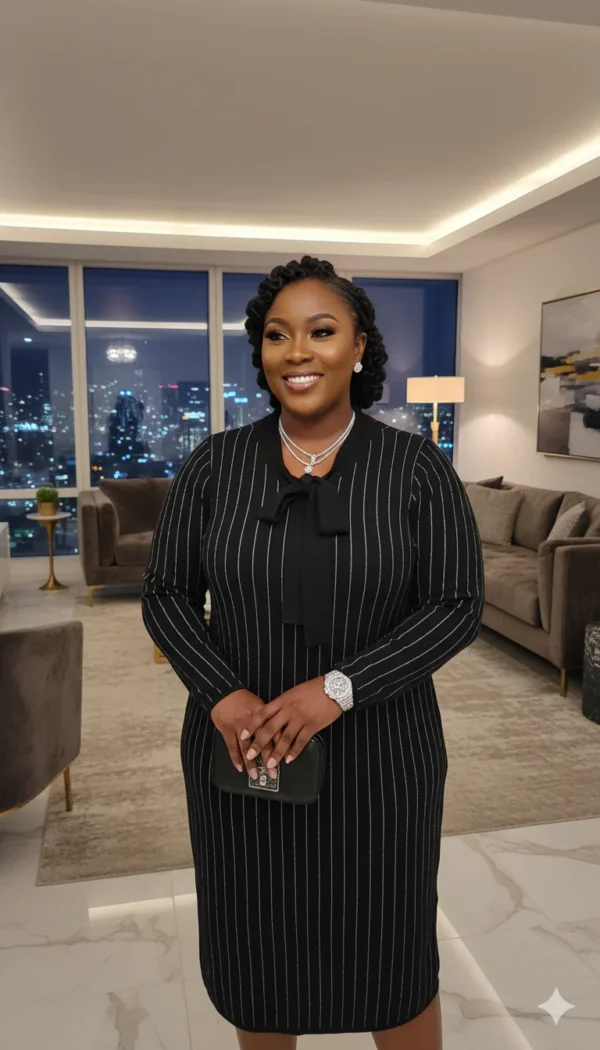 Elegant Bliss Striped Maxi Gown