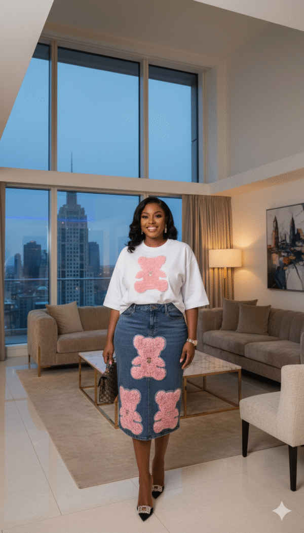 Classic Jeans Skirt & Polo Set