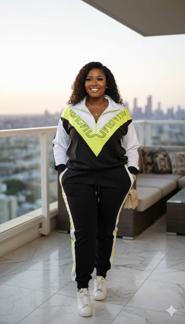 Elegant Black & Light Yellow Two-Piece Set for Women